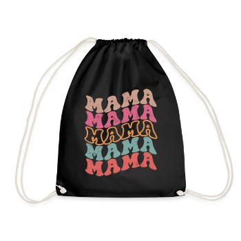 Retro Mama Farbexplosion - Turnbeutel - Schwarz - Vorne