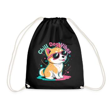 Chill Dog Vibes Corgi - Turnbeutel - Schwarz - Vorne