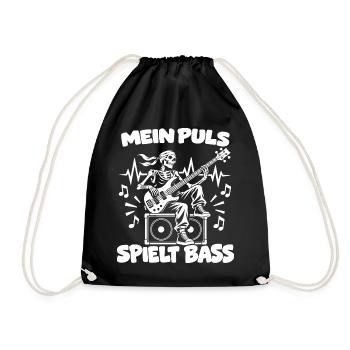 Mein Puls Spiel Bass - Turnbeutel - Schwarz - Vorne