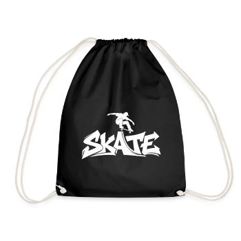 Skater Streetstyle - Turnbeutel - Schwarz - Vorne