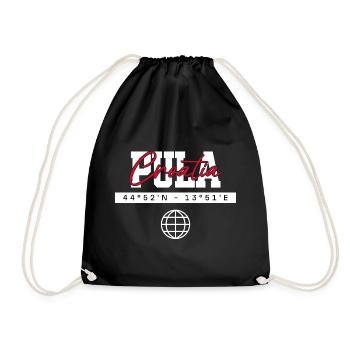 Pula Kroatien Koordinaten Reise Souvenir - Turnbeutel - Schwarz - Vorne