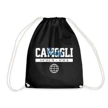 Camogli Italien Koordinaten Reise Souvenir - Turnbeutel - Schwarz - Vorne