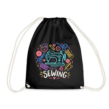 Love Sewing Machine Craft - Turnbeutel - Schwarz - Vorne