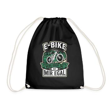 E-Bike Berg Oder Tal Ist Mir Egal Spruch Berge - Turnbeutel - Schwarz - Vorne
