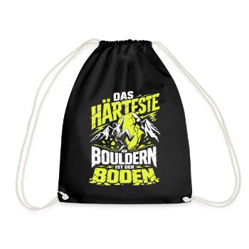 Härteste am Bouldern ist der Boden - Turnbeutel - Schwarz - Vorne