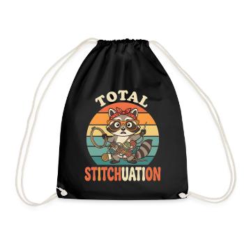 Total Stitchuation Funny Stitchlepoint - Turnbeutel - Schwarz - Vorne
