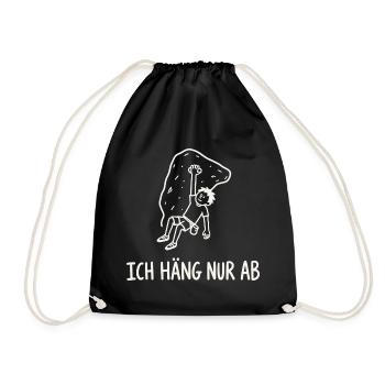 Ich häng nur ab – Bouldern Motiv - Turnbeutel - Schwarz - Vorne