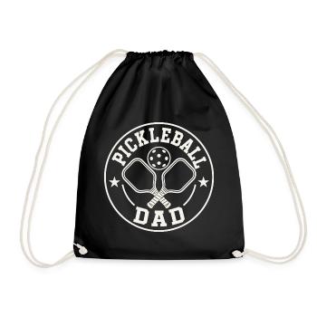 Pickleball Dad Emblem - Turnbeutel - Schwarz - Vorne