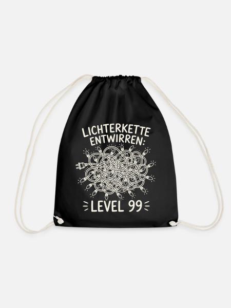 Lichterkette entwirren Level 99 - Turnbeutel - Schwarz