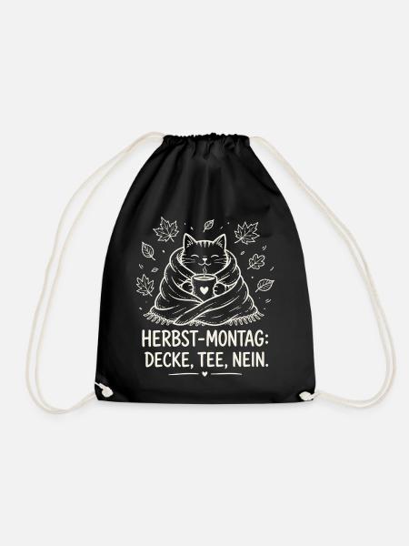Herbst-Montag Decke Tee Nein - Turnbeutel - Schwarz