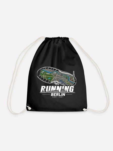 Running Berlin Laufschuh Stadtkarte - dunkel - Turnbeutel - Schwarz