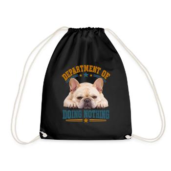 Department Of Doing Nothing Französische Bulldogge - Turnbeutel - Schwarz - Vorne