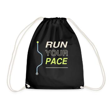 Run Your Pace - Turnbeutel - Schwarz - Vorne