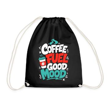 Kaffee – Coffee Fuel Good Mood - Turnbeutel - Schwarz - Vorne