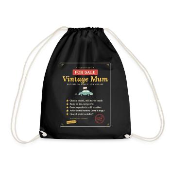 Vintage-Mama zum Verkauf lustiges Mama-Geschenk-T-Shirt - Turnbeutel - Schwarz - Vorne