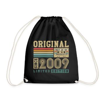 Original 2009 Jahrgang 18. Geburtstag Vintage - Turnbeutel - Schwarz - Vorne