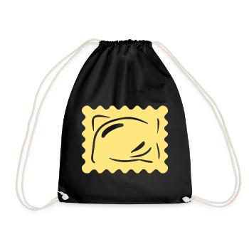 Pasta Nudeln Ravioli Italien Geschenk Weihnachten - Turnbeutel - Schwarz - Vorne