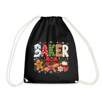 Baker Weihnachtsfeiertags-Backhumor - Turnbeutel - Schwarz - Vorne