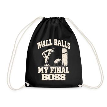 Wall Balls Hybrid Fitness Rennen Fitnessstudio Humor Männer - Turnbeutel - Schwarz - Vorne
