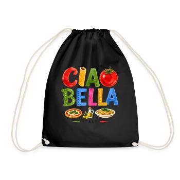 Ciao Bella Italian Food - Turnbeutel - Schwarz - Vorne
