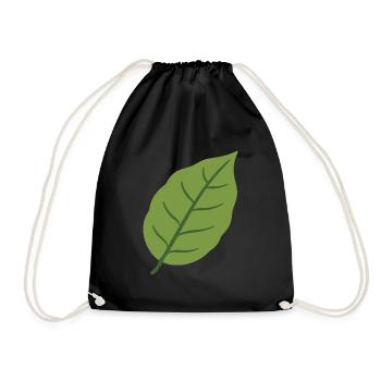 Buchenblatt Pflanze Geschenkidee Illustration - Turnbeutel - Schwarz - Vorne