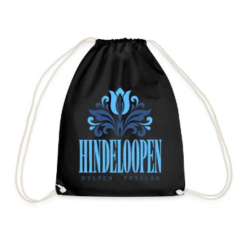 Hindeloopen Hylpen Folklore Tulpe Typo - Turnbeutel - Schwarz - Vorne