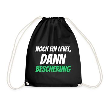 Noch ein Level, dann Bescherung - Turnbeutel - Schwarz - Vorne