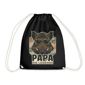 Papa die Legende Wildschwein - Turnbeutel - Schwarz - Vorne