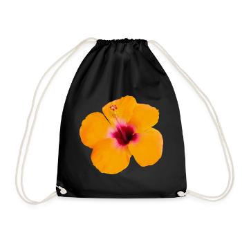 Orangene Hibiskusblüte Hibiscus Y2K Aesthetic - Turnbeutel - Schwarz - Vorne