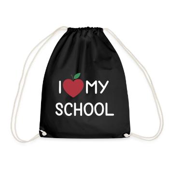 Ich liebe meine Schule - Turnbeutel - Schwarz - Vorne