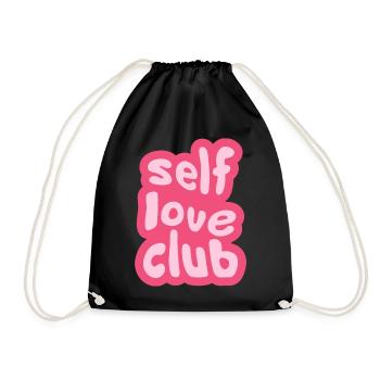Selbst Love Club Typografisch - Turnbeutel - Schwarz - Vorne