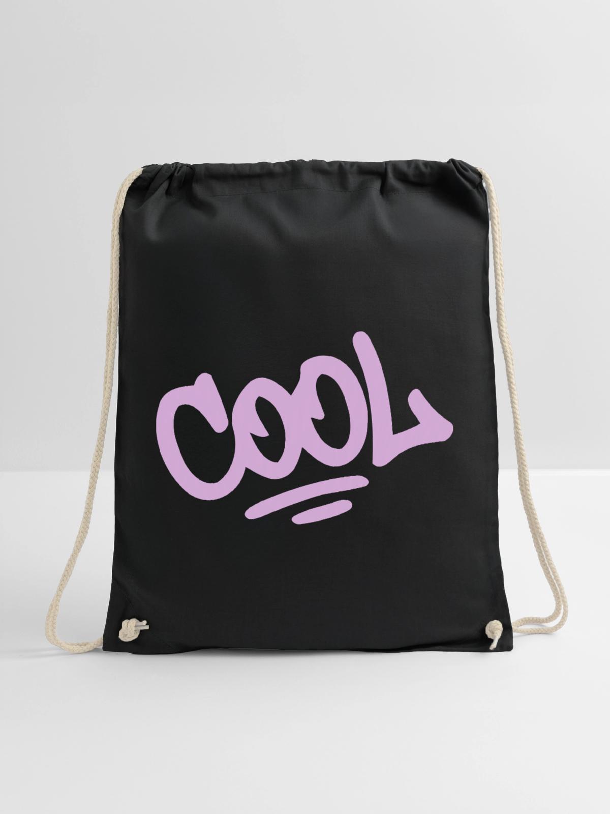 COOL Graffiti Pastellrosa - Turnbeutel - Schwarz - Vorne