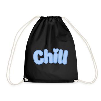 Chill Pastel Blue Bubble Text - Turnbeutel - Schwarz - Vorne