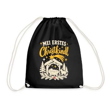 Mei erstes Christkindl Baby bairisch - Turnbeutel - Schwarz - Vorne