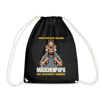 Zwei-Meter-Mann und Mädchenpapa - Turnbeutel - Schwarz - Vorne