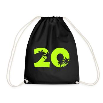 20er Tropenpalmen Retro - Turnbeutel - Schwarz - Vorne