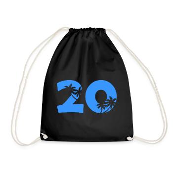 Sommer 20 Palmen Silhouette - Turnbeutel - Schwarz - Vorne