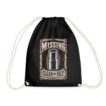 Missing clean or oily Car lover car guy mechanic - Turnbeutel - Schwarz - Vorne