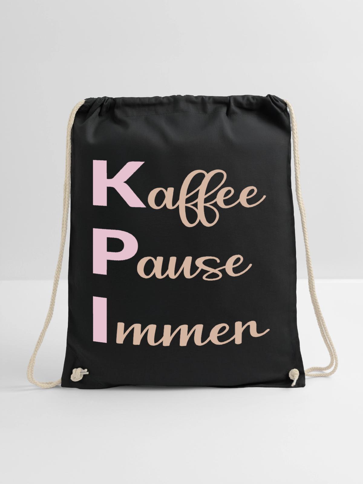 Büro Kaffee Sprüche - Turnbeutel - Schwarz - Vorne