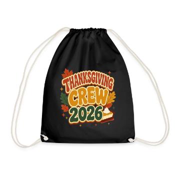 Thanksgiving Crew 2026 – Familien Gruppenshirt - Turnbeutel - Schwarz - Vorne