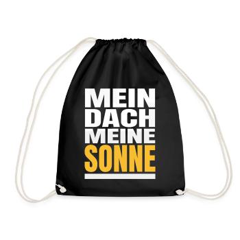 Solarstrom Statement Mein Dach meine Sonne - Turnbeutel - Schwarz - Vorne
