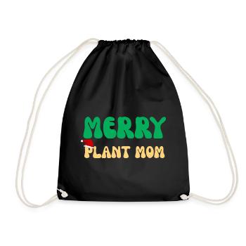 Fröhliche Pflanzenmama Weihnachtsgeschenk Pflanzenliebhaber Feiertag - Turnbeutel - Schwarz - Vorne