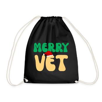 Süßes frohes Vet-Weihnachten Tierarzt-Techniker-Pullover Feiertag G - Turnbeutel - Schwarz - Vorne