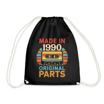 1990 Geburtstag Original 90er 80er Kassettenband Retro - Turnbeutel - Schwarz - Vorne