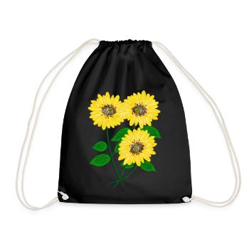 Sonnenblumen - Turnbeutel - Schwarz - Vorne