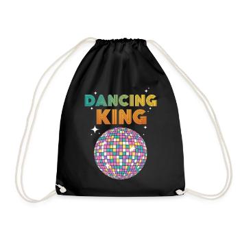 Dancing King Discokugel Vintage Geburtstag Party - Turnbeutel - Schwarz - Vorne