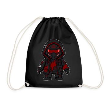 Cyberpunk Ninja – Zukünftiges Shinobi-Kunstspielzeug - Turnbeutel - Schwarz - Vorne