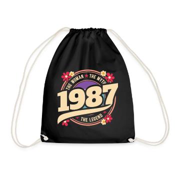 1987 40-jähriges Jubiläum Vintage Woman - Turnbeutel - Schwarz - Vorne