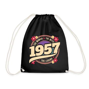 1957 70 Jahre Jubiläum Vintage Woman - Turnbeutel - Schwarz - Vorne