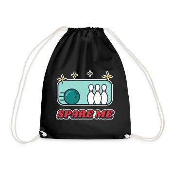 Spare Me Retro Bowling - Turnbeutel - Schwarz - Vorne